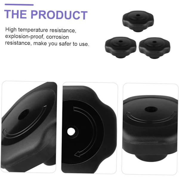 4 st Tryckkokarlock Knoppar Svart Plast Explosionssäkert Handtag Gryta och Panna Köksaccessoarer Lätt att Installera och Använda, 17mm