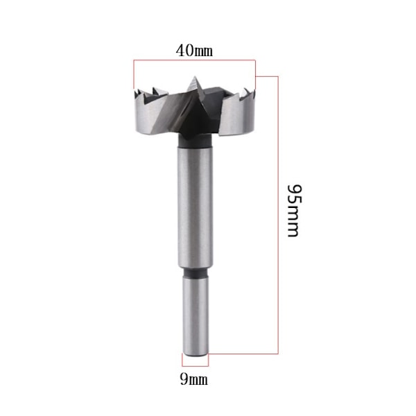 40 mm bor for tre, bits Ø 40 mm, lengde 95 mm, borebi