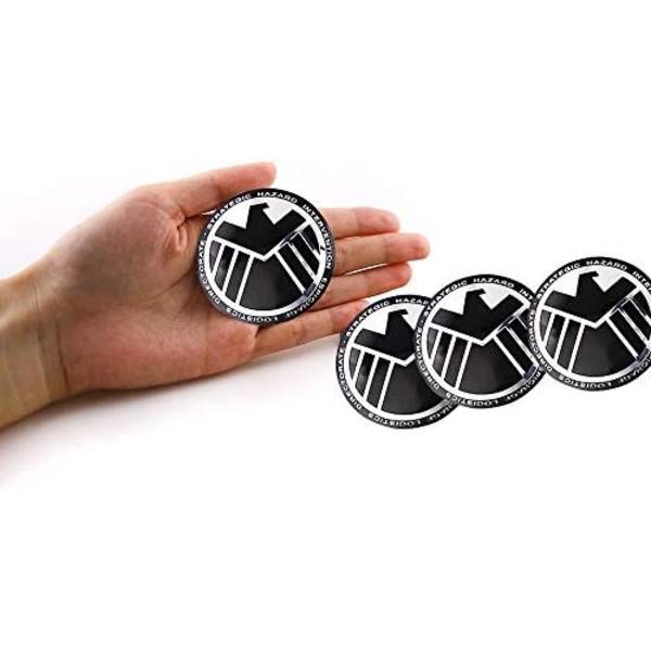 4 st Hjulnavkapslar Mittlock 56mm (2,2 tum) Emblem Badge Dekaler Cirkelbåge Form 3D Stereo Rostfri Dammtät