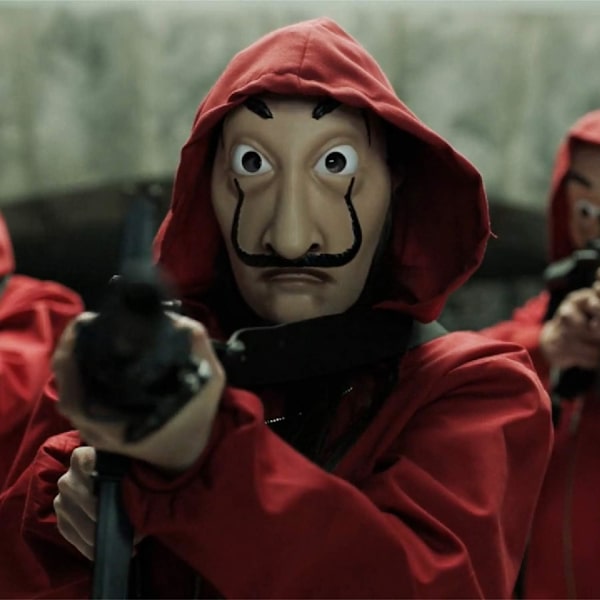 CASA money heist - Dali mask - Salvador Dali mask - Förklädnad - Halloween - Karneval -