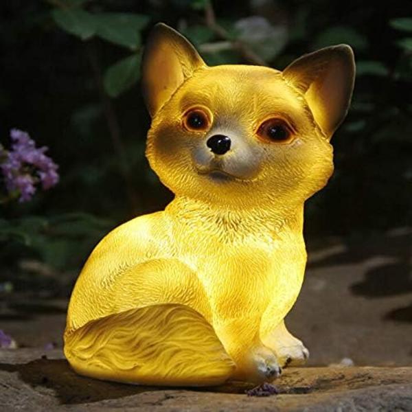 Aurinkoenergialla toimiva LED-puutarhakoristevalo, eläinpatsaan yövalo Gardeen
