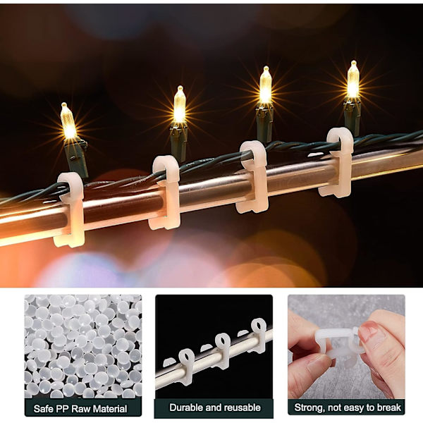 20 x Julgransklipp, minijulgransklipp för julgransbelysning, hängrännekrokar för upphängning