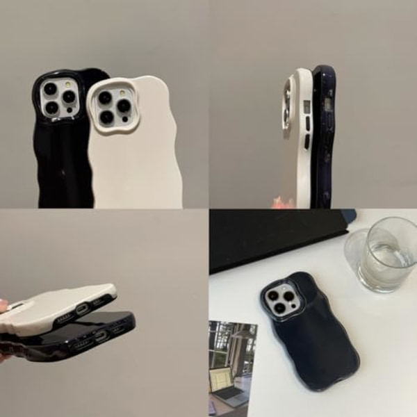 Vågrörsfodral för iPhone 15 Pro Max 6,7 tum, Sött Candyfärgat Slimfodral med Stötskydd