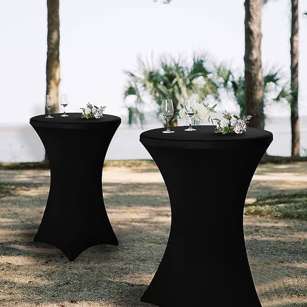 Blue Dream Nappe de cocktail d'angle carrée extensible noire 80