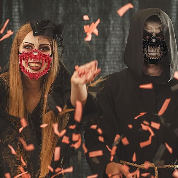 Japanilainen Halloween-naamio Puoli kasvot Hartsi Valkoinen Kallo Naamio Kauhu Tiikeri Cosplay Naamio Halloween Koriste