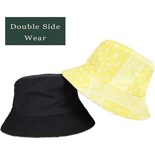 1 spandau hat Bomuld unisex spandau hat Cashew blomst udendørs hat Strandhat Yellow