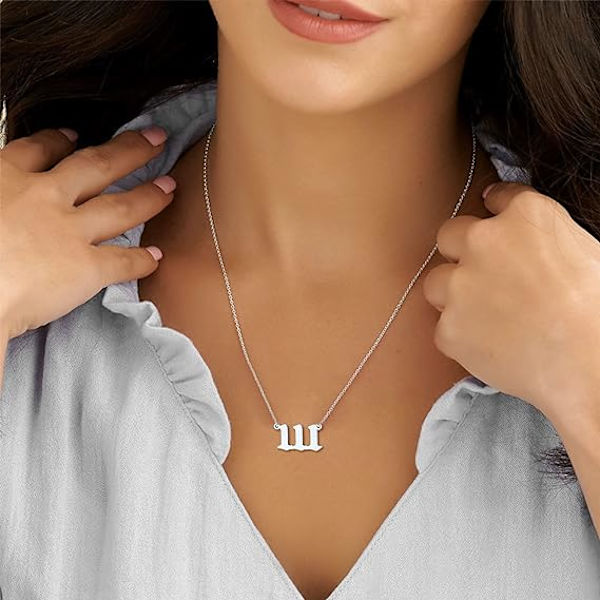 2 Angel Number Choker Halskjede for Kvinner Menn, 000-999 Lucky Numbe