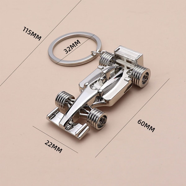 Kreativ metall nøkkelring 3D miniatyr racing modell solid bil nøkkelring racing nøkkelring bil nøkkel anheng