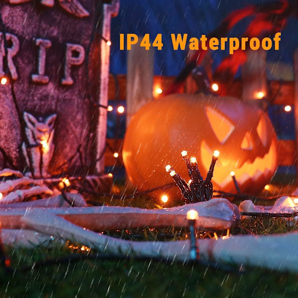 Höstdekoration ljusslinga, 20M 200 LED orange Halloween ljusslinga inomhus ljusslinga 8 M