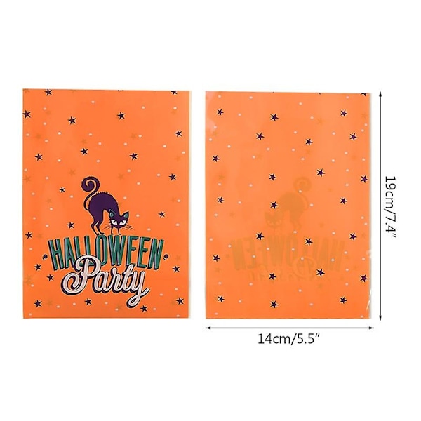 50 stk. Halloween slikposer Cookies gavepose Halloween festdekoration slikæsker orange