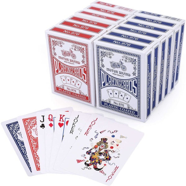 12 kortspil 54 af Standard Index Poker-spillekort