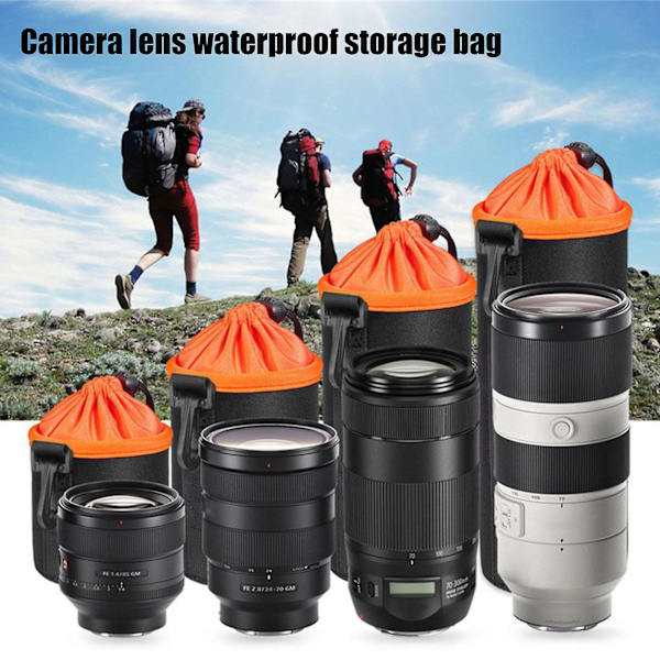 Vandtæt kamerataske (orange farve) 4 stk. Anti-fald blød Dslr