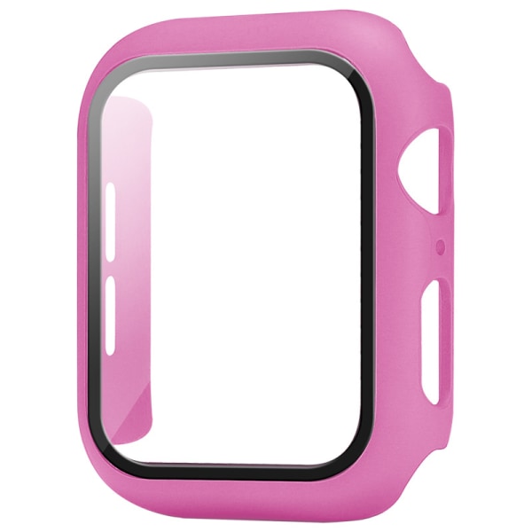 (Ruusunpunainen) Case on yhteensopiva Apple Watch 44MM:n, 2 in 1 Protection PC Hardening Case ja HD Tempered kanssa