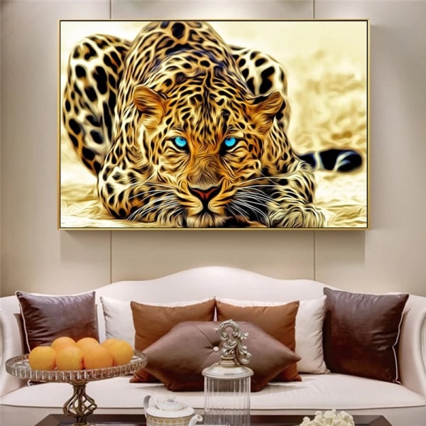 30 x 40 cm, Leopard Diamond Painting Broderi Diamond Painting