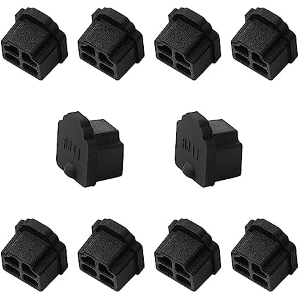 10 st RJ11 Dammskyddspluggar, Gummipluggar för Dammskydd, Dammskydd för RJ11-kontakter Telefoner
