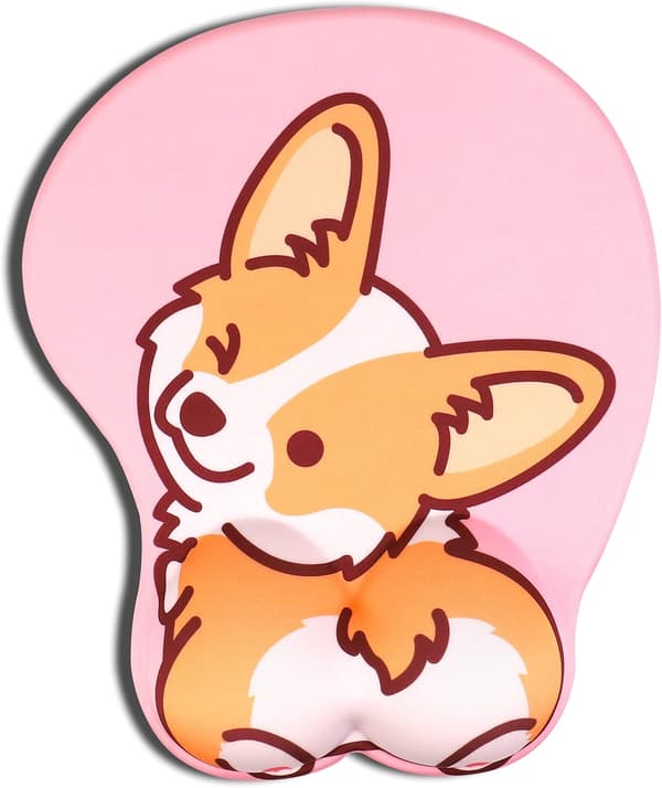 3D Musematte med Gelpute - Ergonomisk - med Håndleddsstøtte - Corgi Design