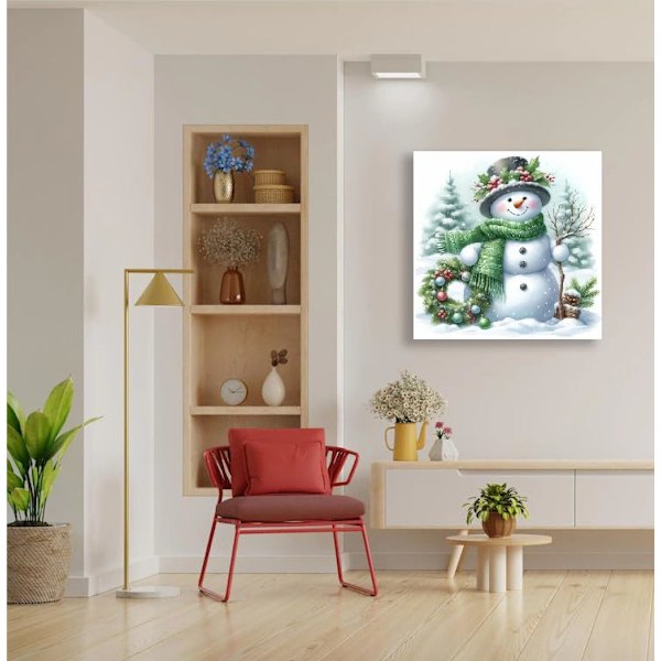 Juldiamantmålning Kit för Vuxna, Snögubbe Diamantmålning Kit för Nybörjare 5D Full Drill Diamant Pärlor, Ge