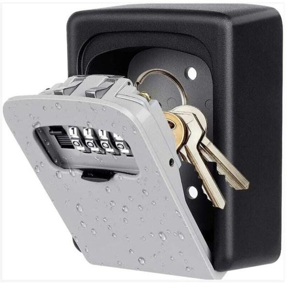 Sikker nøkkelboks, veggmontert nøkkelboks, nøkkelboks med 4-sifret kode H
