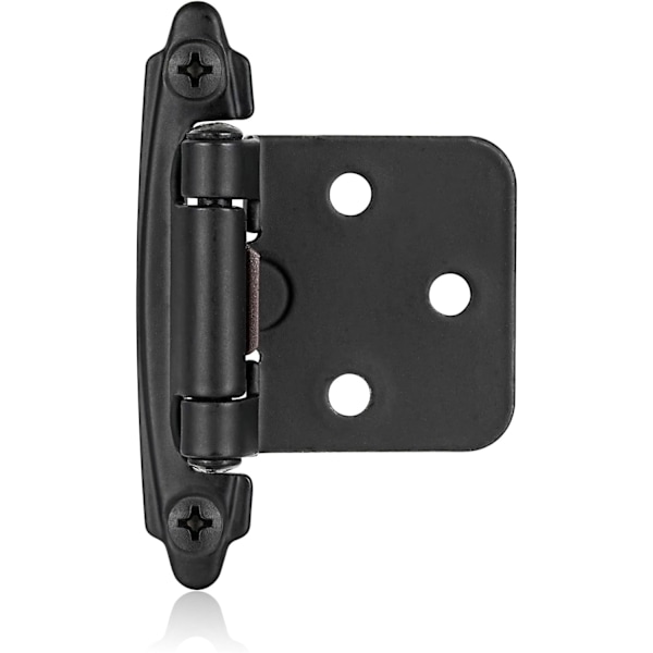4-pack (2 par) Matt Svart Självstängande Skåps gångjärn för Flush Mount Kökslucka, 1/2\" Overlay (Variabel) Fa