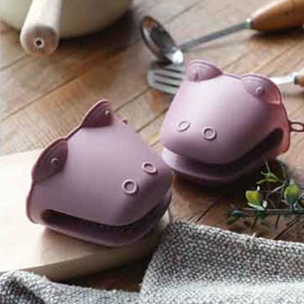 2-pack krokodilformade silikonvantar grytlappar värmebeständiga ugnsvantar
