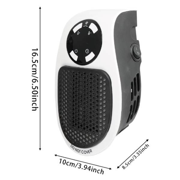 PTC Plug-in Heater 500W, Mini Portable Fan Heater Keramisk He