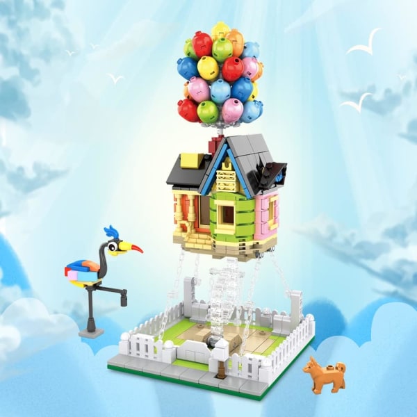 Up House med ballonger modellsett for voksne, hengende flygende H
