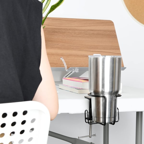 Stor Mugghållare för Bord, Klämma Fast på Bord Anti-Spill Mugghållare för Grässtol, Horisontell eller Vertikal