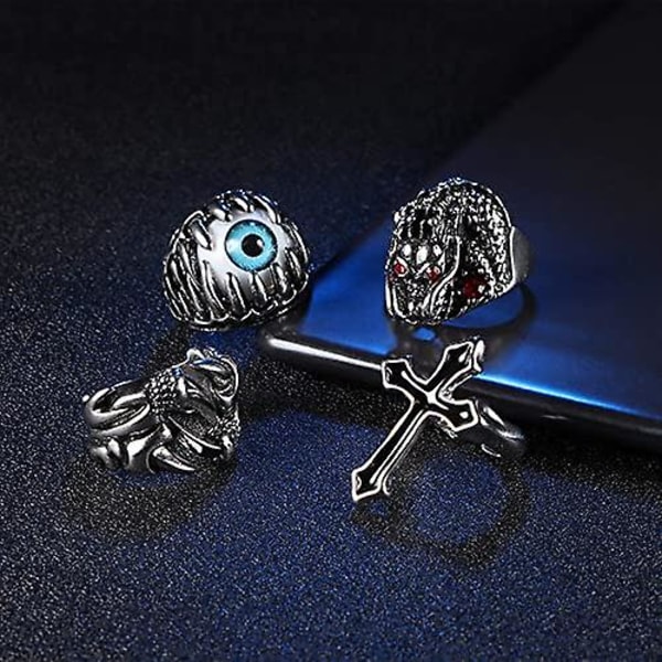 9-15 stk Vintage Punk Ringe Til Mænd Kvinder Slange Ring Drager O