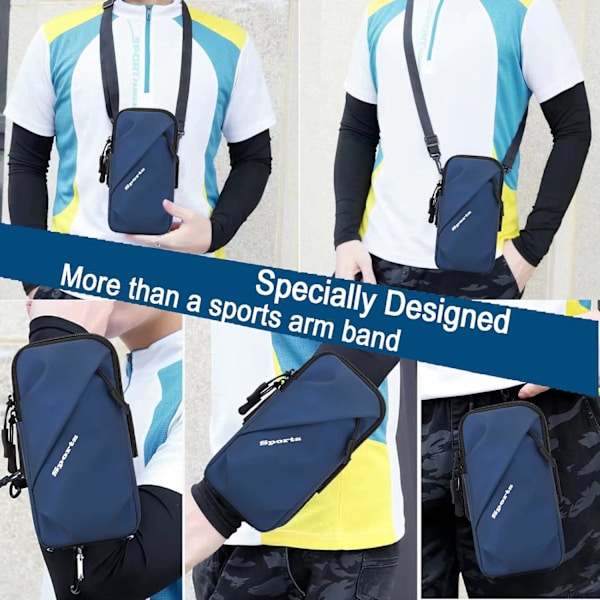 (Blå) Telefonholder Armbånd, Crossbody Skulderrem Holster Taske med Armbånd til iPhone og Andre