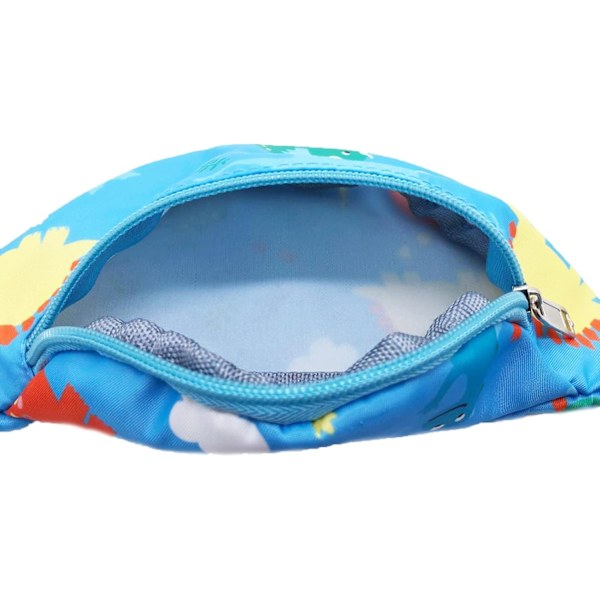 1 stk. Børne Bæltetaske, Taljetaske, Nylonstof Bum Bag, Brysttaske til Børn Drenge, Løb, Vandring, Sport, Lyseblå Dinosaur