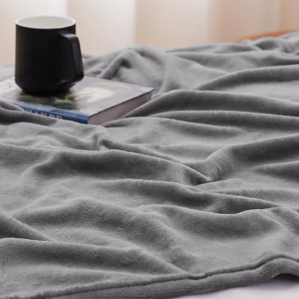 Mikrokuitufleece-peitto, 150x200 Antrasiitinharmaa Sohvapyyhe, 2 Henkilön Sohvapyyhe Sänkypeitto, Suuri Lämmin ja Pehmeä