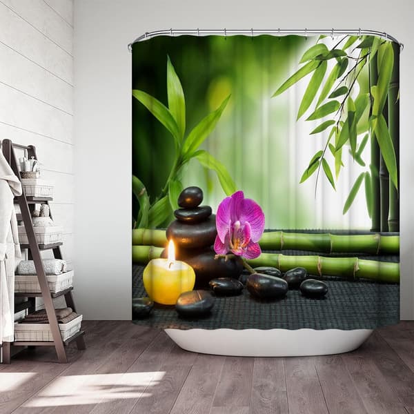 120x180 cm Anti-Mögel Duschdraperi, Grön Duschdraperi Polyester Duschdraperi Bambus Duschdraperi Duschdraperi