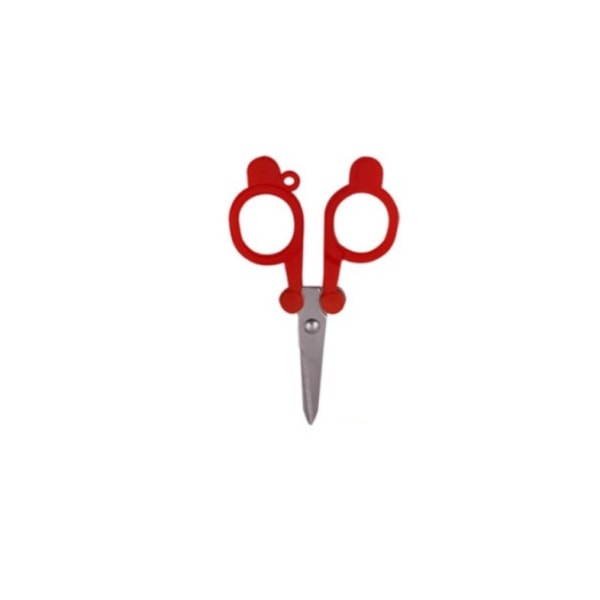 Punainen - Taitettavat sakset, Kokonaispituus: 10 cm, Oikealle ja vasemmalle-