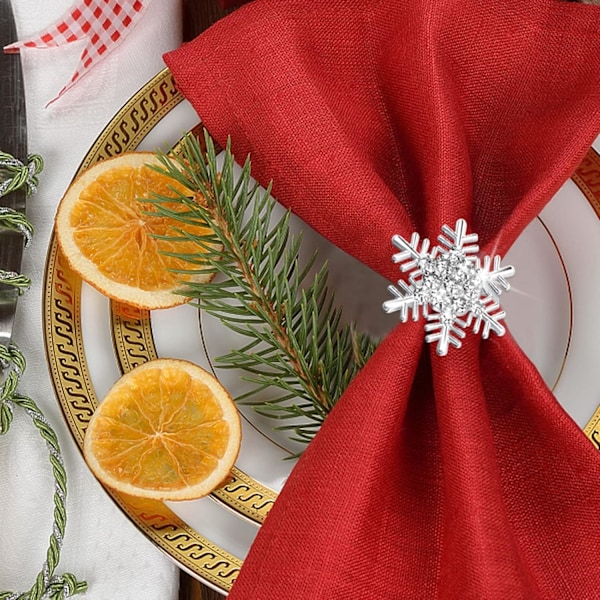 8 kpl hopeahiutale joulupöytäliinarenkaita ruokapöydän asetusta varten - Rustic Dinner Tables Setting Decoration for W