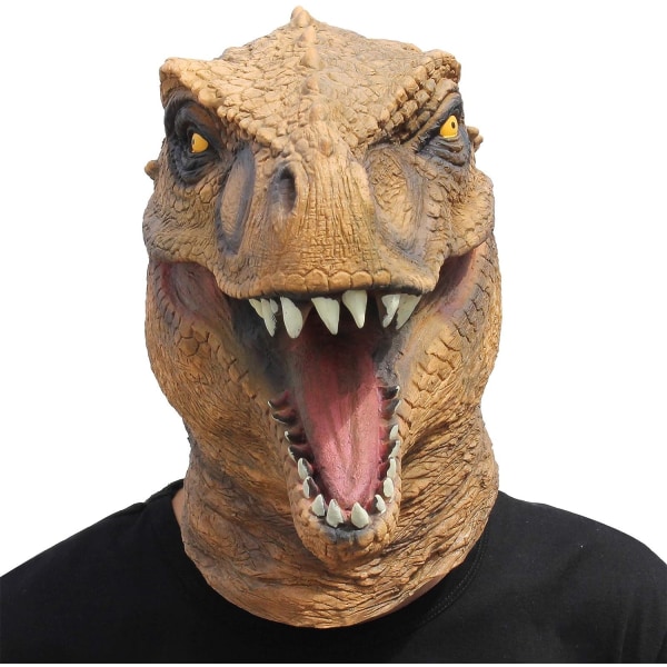 Halloween Kostume Fest Latex Maske Dyrehoved Dinosaur T-re