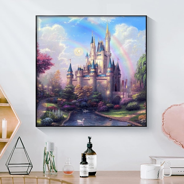 (30x40cm) Diamond painting för vuxna 5D Rainbow Castle