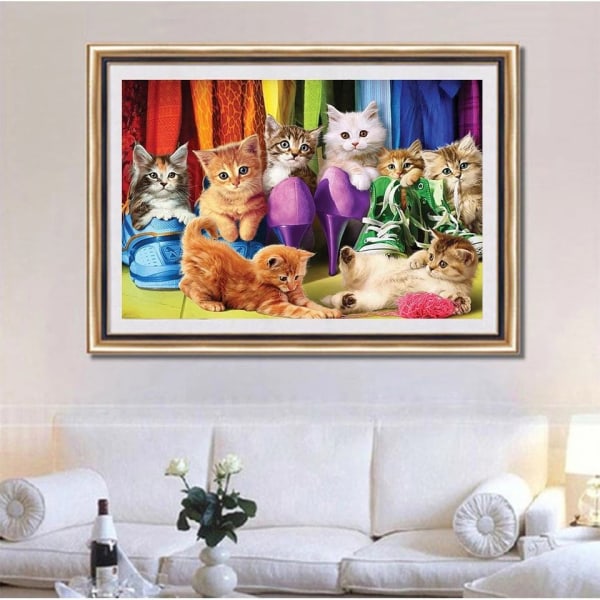 MH-(30x40cm)Diamond Painting Animal Cat 5D Wall Decoration Diam