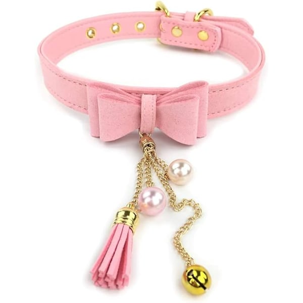 1 st. Chokerhalsband med rosett i Lolita-stil, sammetshalsband för katt