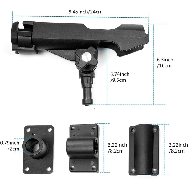 Fiske stang holder, 2 stykker multifunksjon fiske stang roterende H