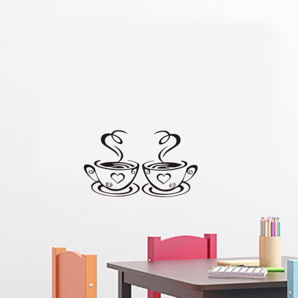 Kaffekop Design Stickers Vægskilte til hjemmet Køkken Restaurant De