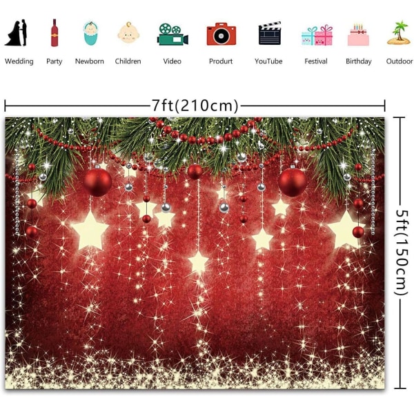 Röd julbakgrund med glittrande stjärnor för nyårsfotografering, nyårsafton för barn och A