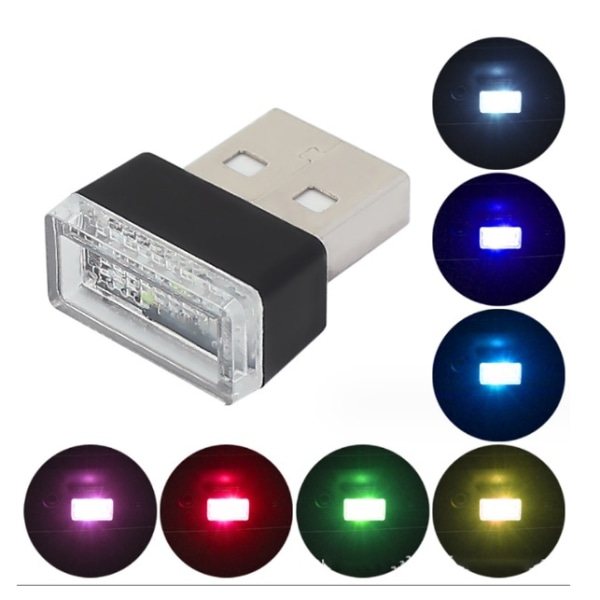 Bil LED Atmosphere Lights, 7 stykker USB Lighting Atmosphere Light