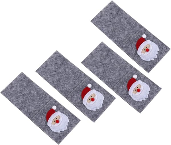 4-pack julbordsplaceringskort i kvadratisk form, silver
