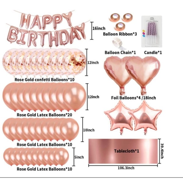 Födelsedagsdekorationer för barn och vuxna, Happy Birthday Girlang, Ba