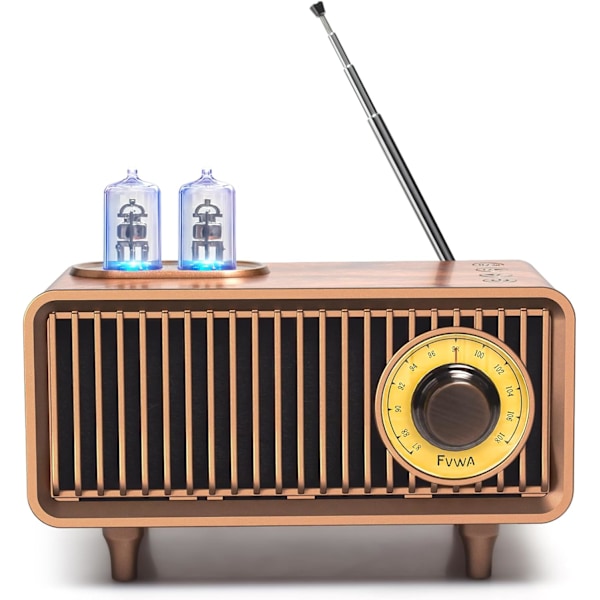 kpl Kannettava Radio Retro Bluetooth-kaiuttimet Vintage-klassinen muotoilu Super Bass Subwoofer FM-radiolla Audio Input Jack, Sopii kotiin ja toimistoon