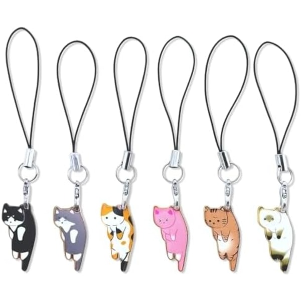 90mm 6 st Katttelefonberlock Estetisk Mobiltelefonberlock Kawaii Med Handgjorda Söta Hängande Smycken Dekoration