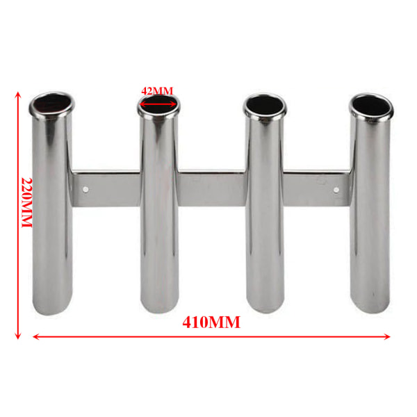 Fishing Rod Holder Marine Grade 316 Stainless Steel 4 Tube Boat Yacht Side Mounted Home Heavy Duty F