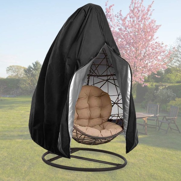 【Päivitetty】 Patio Egg Chair -suojus vetoketjulla, kestävä suuri Wick