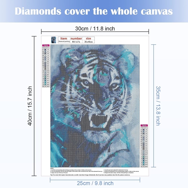 (30x40cm) 5D diamantmaleri Tiger 2
