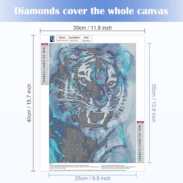 (30x40cm) 5D Diamantmaleri Tiger 2